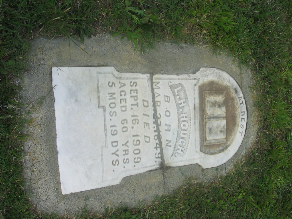 Labon Harmon Hough stone, Clear Creek Baptist graveyard