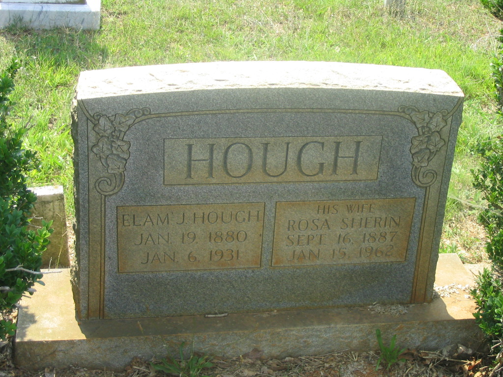 Elam Jurant Hough stone, Clear Creek Baptist graveyard